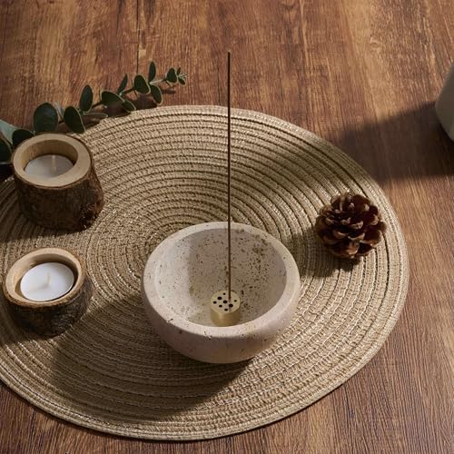Handcrafted Limestone Incense Holder for Sticks and Cones