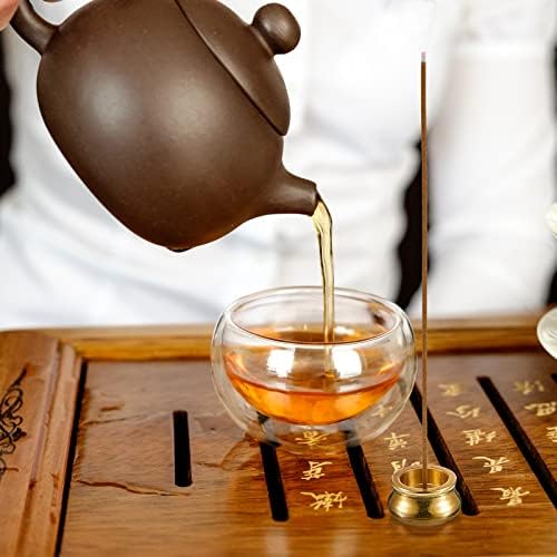 Suclain 6 Pcs Brass Incense Burner Holder for Sticks and Cones