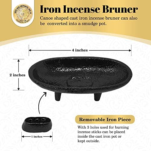 Cast Iron Incense Burner 4 Inch Long 2 Inch High