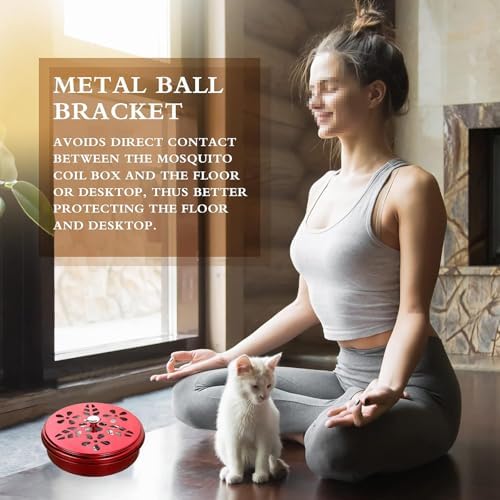 2 Pieces Portable Mosquito Coil Holder with Lid Windproof Burner