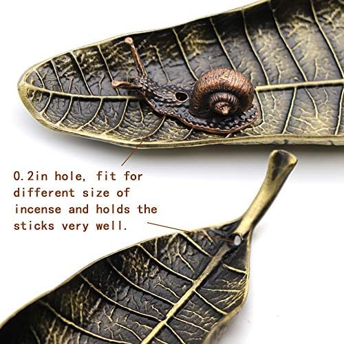 Leaf and Snail Incense Holder Set - Durable Zinc Alloy