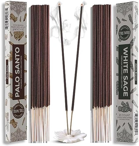 Trumiri Incense Sticks - 40 Pack 20 Palo Santo 20 White Sage