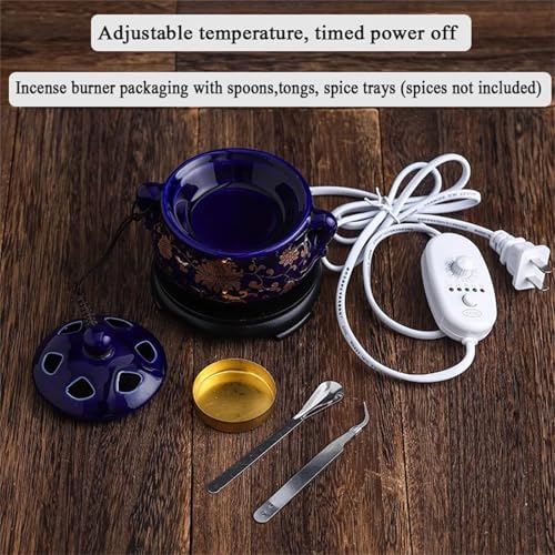 Electric Resin Burner with Timer and Adjustable Heat - Blue Gold
