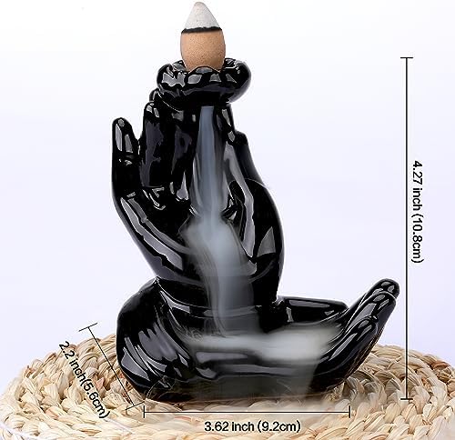 Buddha Hand Incense Burner with Waterfall Effect