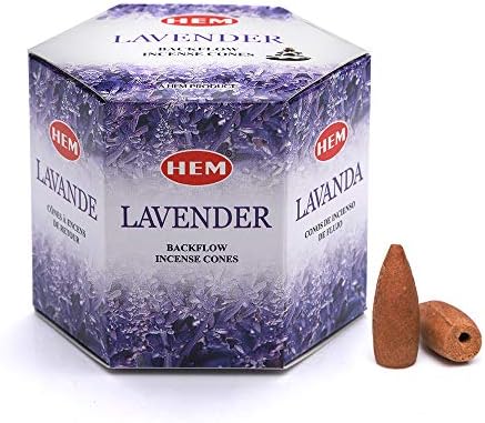 HEM Lavender Backflow Brown Incense Cones - Pack of 40