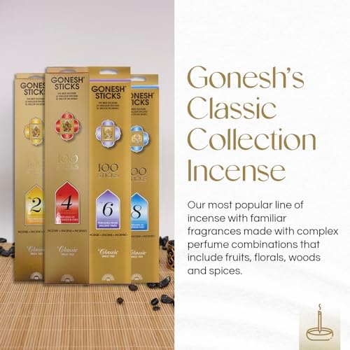 Gonesh Classic Collection 10 Inch Slow Burn Incense Sticks - 100 Pack