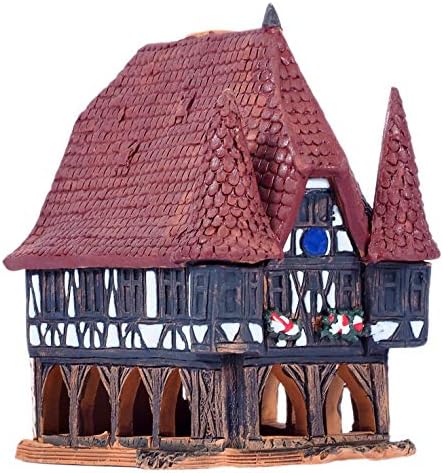 Midene Ceramic Art Cone Incense Holder Handmade Collectible Miniature Town Hall Michelstadt Germany