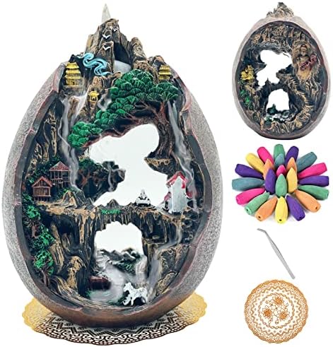 Mountain Waterfall Incense Burner with 2 Sides