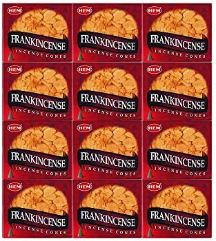 HEM Frankincense Incense Cones 120 Count for Positivity and Relaxation