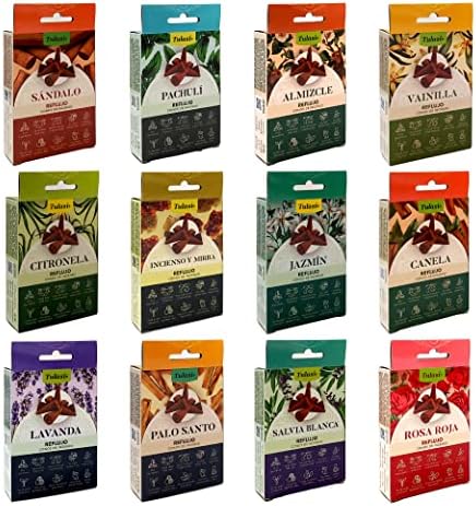 Tulasi Backflow Incense Cones Set of 12 Fragrances 120 Cones