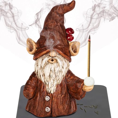 Gnome Incense Holder for Sticks and Cones Unique Christmas Decor