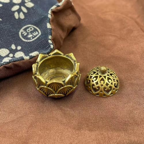 2 Pcs Mini Brass Lotus Incense Holder for Home Decor