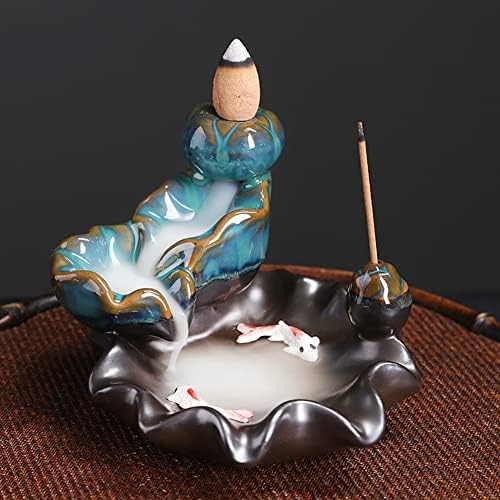 Doanpusi Ceramic Backflow Incense Holder Waterfall Burner Set