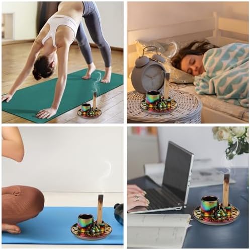 JUXYES 4 in 1 Ceramic Incense and Candle Holder
