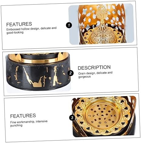 ABOOFAN Incense Burner with Bakhoor Holder Home Decor Aromatherapy Desktop Office Alloy Tray