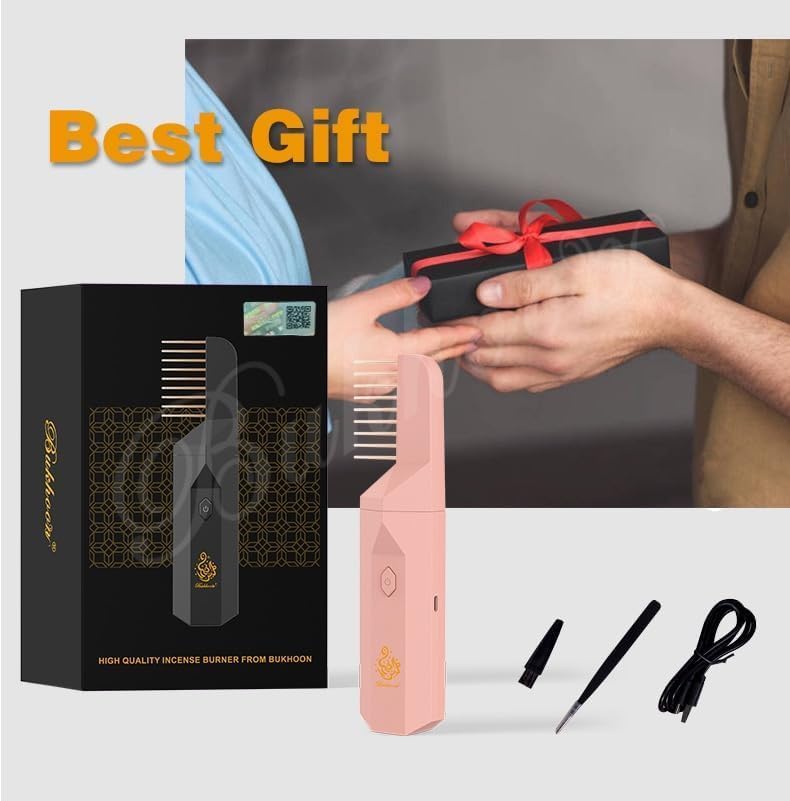 Portable USB Rechargeable Incense Burner with Hair Comb for Home and Car