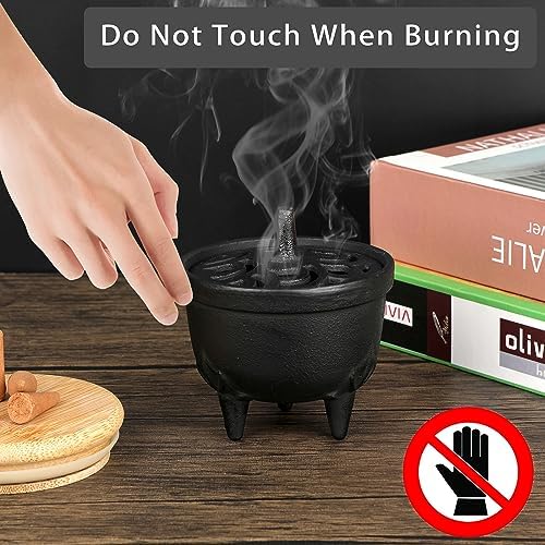 JUXYES Vintage Cast Iron Incense Burner