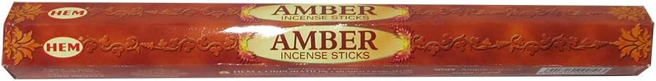 Hem Amber Incense Sticks 6 Pack - 9 Inches Long