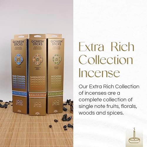 Gonesh Extra Rich Scented Incense Sticks 100 Pack Patchouli