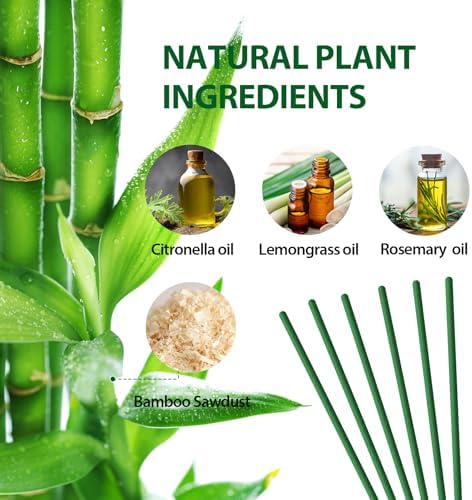 KICKOUTOR 240PCS Natural Citronella Incense Sticks Mosquito Repellent