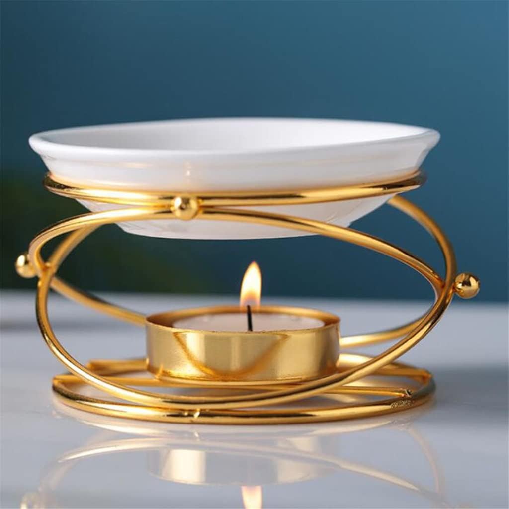 Creative Aroma Burner Oil Lamp Gold Black Ceramic Bowl