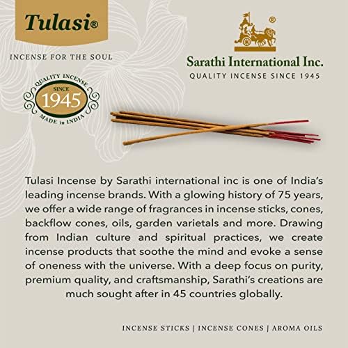 Tulasi Classic Incense Cones Set of 180 Calming Natural Fragrance
