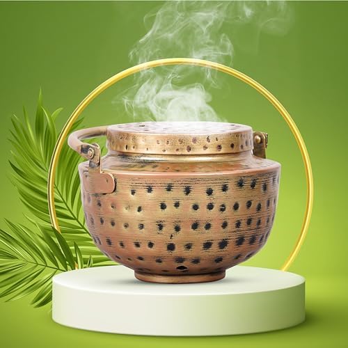 Hand Hammered Charcoal Resin Incense Burner for Boho Decor