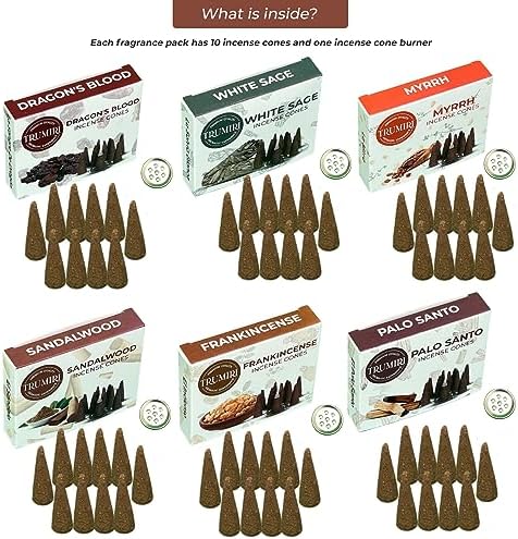 Trumiri Woody Incense Cones Variety Pack 60 Pieces