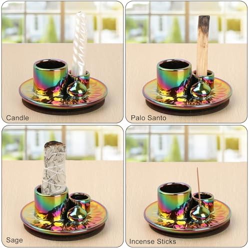 JUXYES 4 in 1 Ceramic Incense and Candle Holder