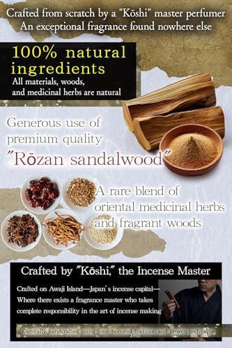 TOMORI Premium Japanese Sandalwood Incense Sticks 60 Count