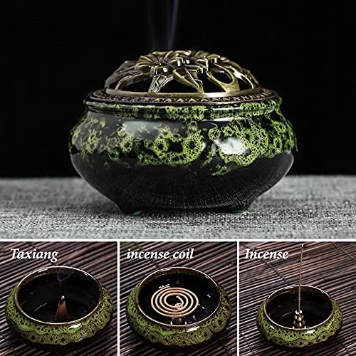Ceramic Incense Burner with Lid and Holder