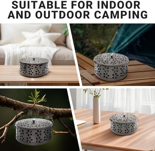 Mosquito Coil Holder with 24 Citronella Coils Portable and Indoor Outdoor Use