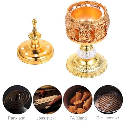 HOMSFOU Vintage Lace Incense Burner Wrought Iron Decor