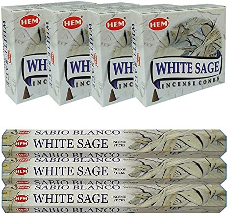White Sage Incense Sticks and Cone Holder Variety Pack