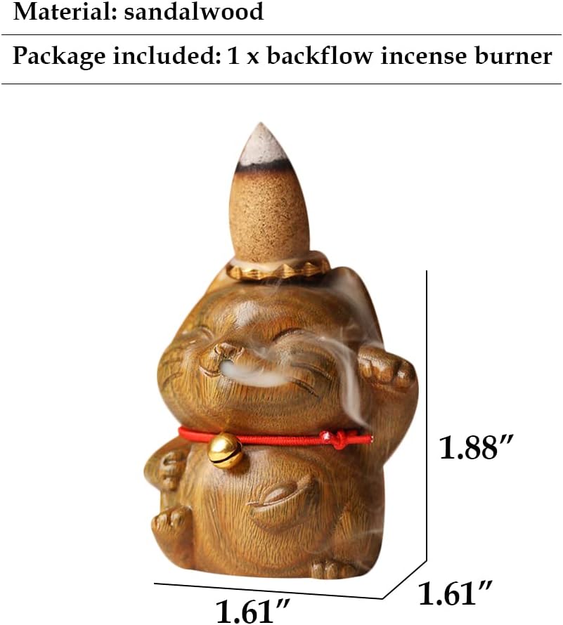 OLizee Wooden Cat Shaped Incense Holder