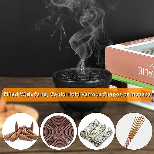 JUXYES Vintage Cast Iron Incense Burner