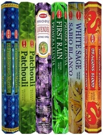 HEM Assorted Hexa Incense Sticks Pack of 6