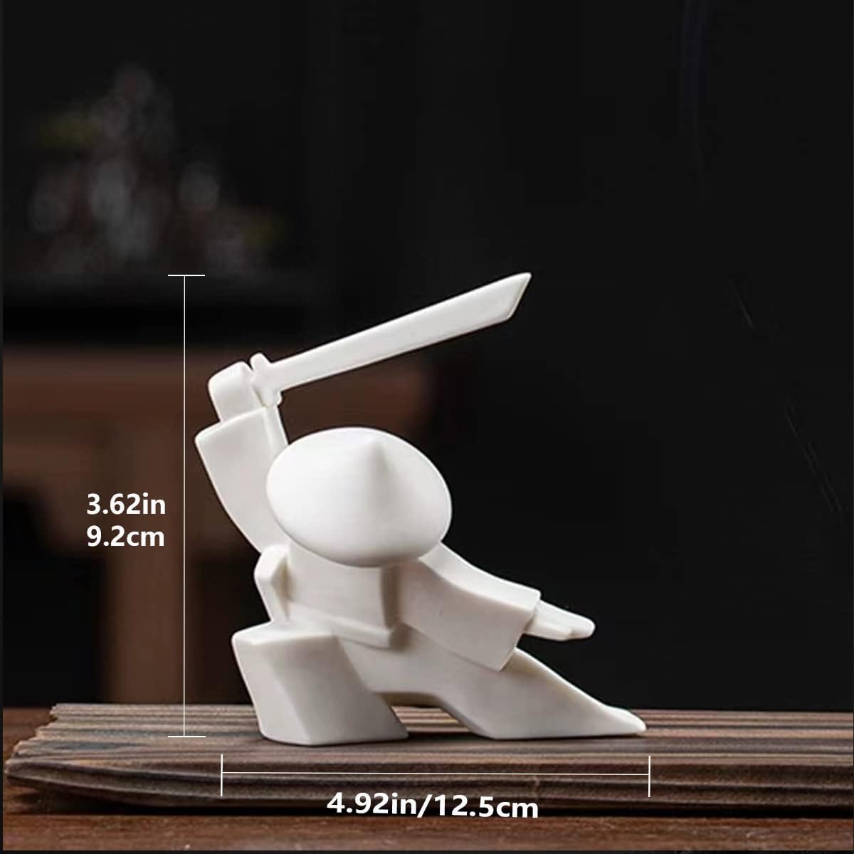 LYART Samurai Statue Incense Holder Tea Pet Decor
