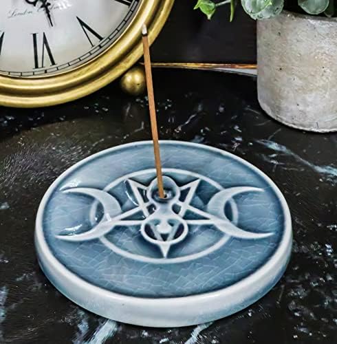 Ebros Gift Triple Moon Incense Burner Figurine