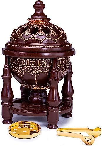 AM Charcoal Incense Burner - 4 Pillar Bakhoor Oud Holder 1
