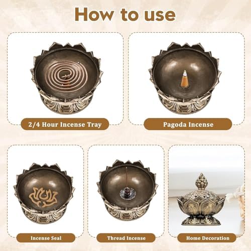 Classic Lotus Incense Burner Holder for Home Office Meditation
