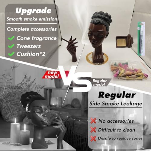 Elegant Black Woman Incense Burner Modern Design