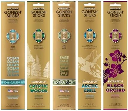 Gonesh Extra Rich Scented Incense Sticks Variety Pack