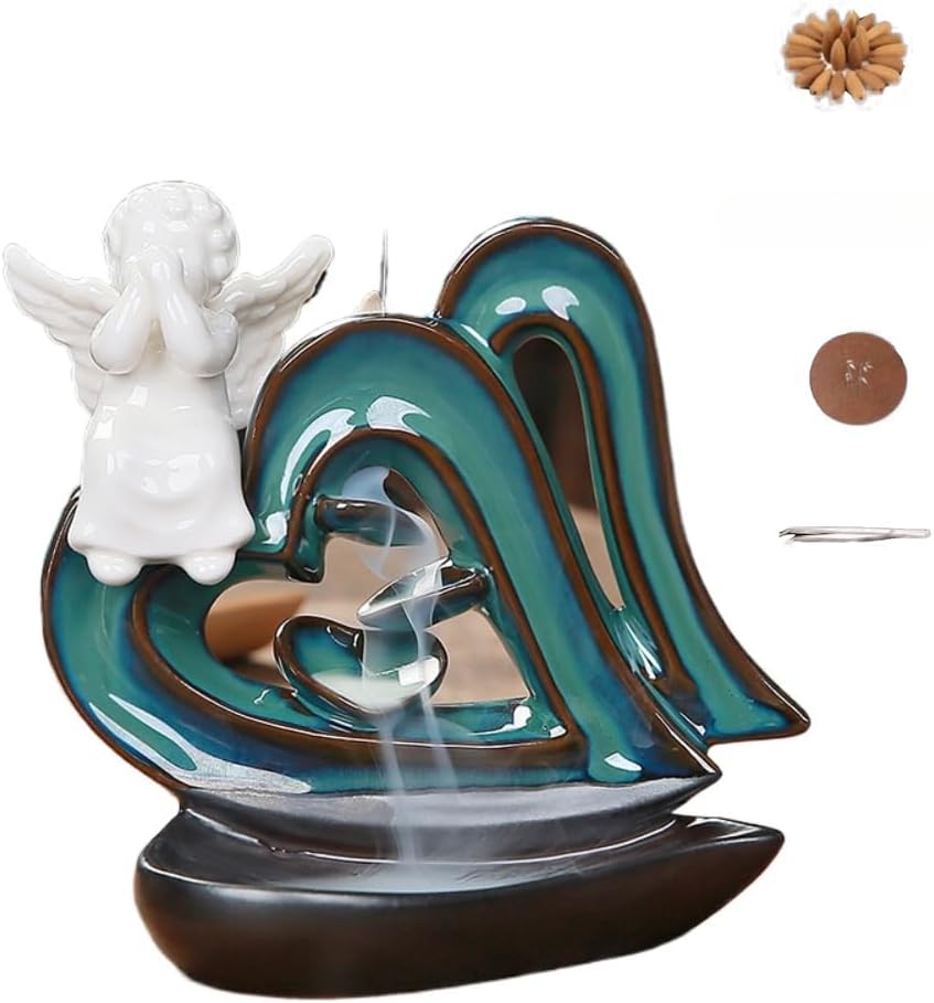 Love Angel Reverse Flow Incense Burner Set