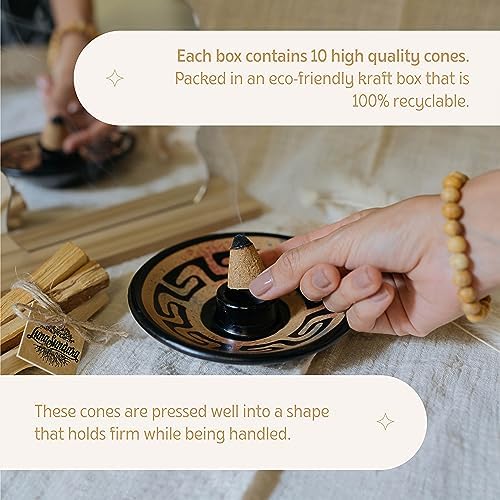 Luna Sundara Handmade Palo Santo Incense Cones 10 Per Box
