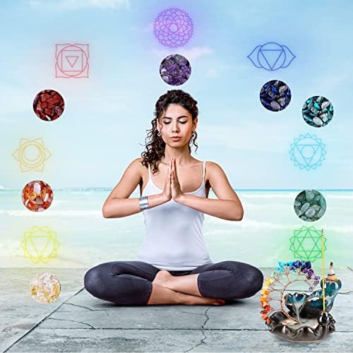 7 Chakras Crystal Tree Incense Burner with Waterfall Effect