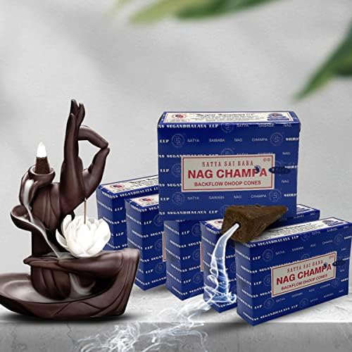 Nag Champa Incense Cones with Mat - Pack of 6