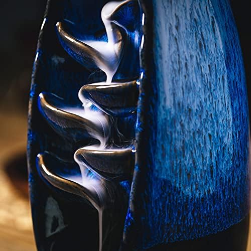 INONE Ceramic Incense Burner with 100 Cones Blue