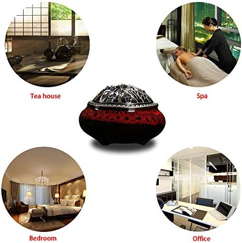 Ceramic Incense Burner with Lid and Brass Holder