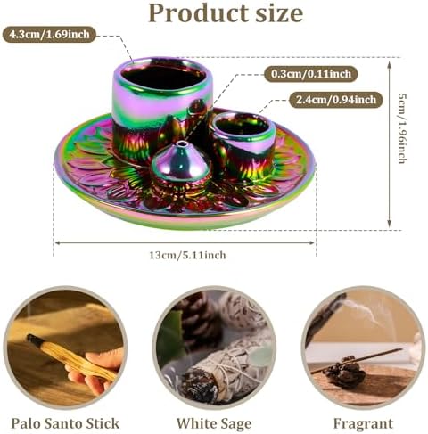 4-in-1 Ceramic Incense Burner Holder for Palo Santo and Sage